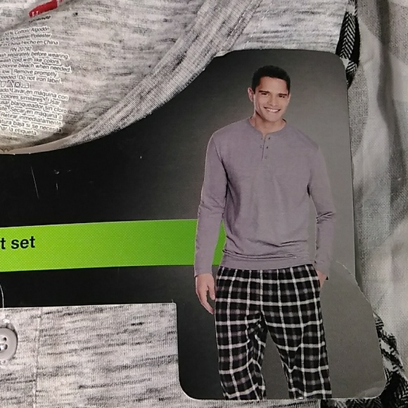 Long sleeve henley  &  flannel pant set - Picture 2 of 8